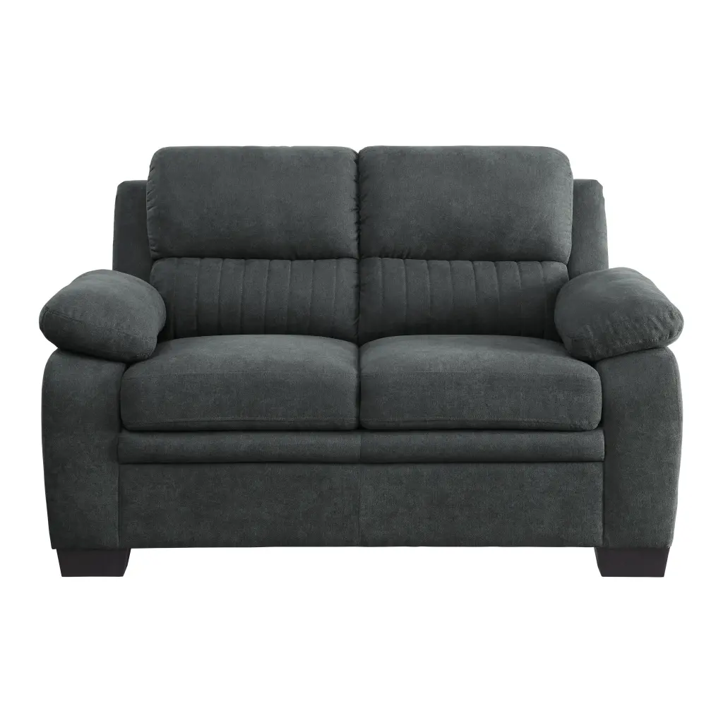 Cozy Plush Seating Loveseat Dark Gray Textured Material 1Pc kanepe
