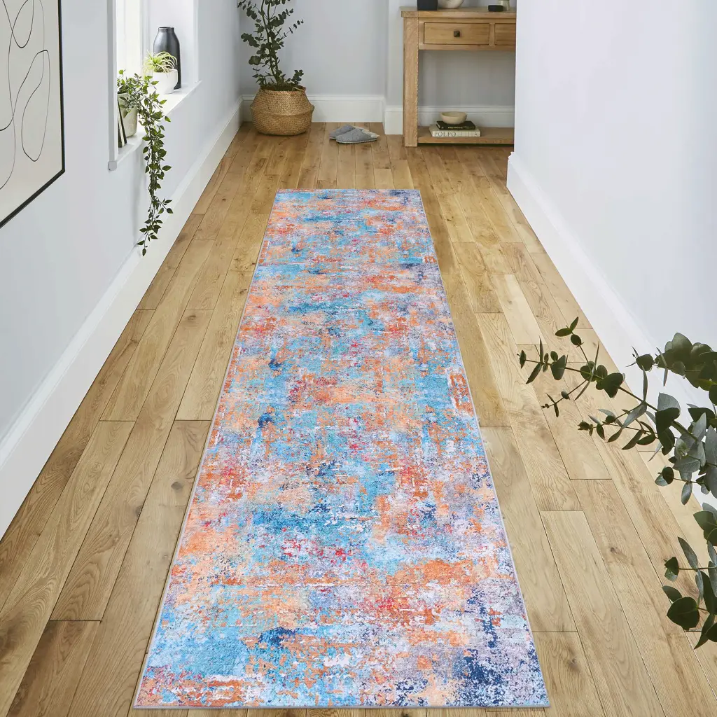 Washable Low Pile Non Slip Non Shedding Collapsible Area Rug naar rug