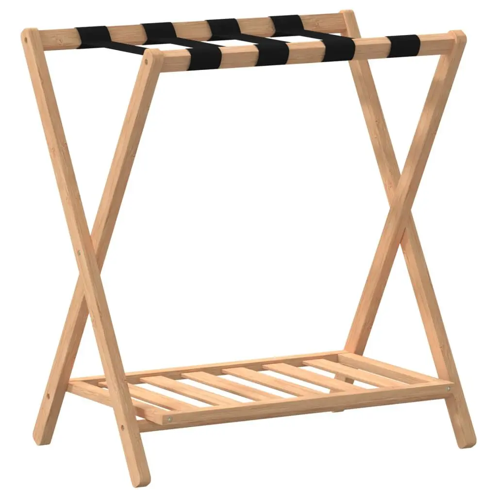 Bamboo Luggage Rack 26.8x15x22.8 Inches Portable Storage Stand