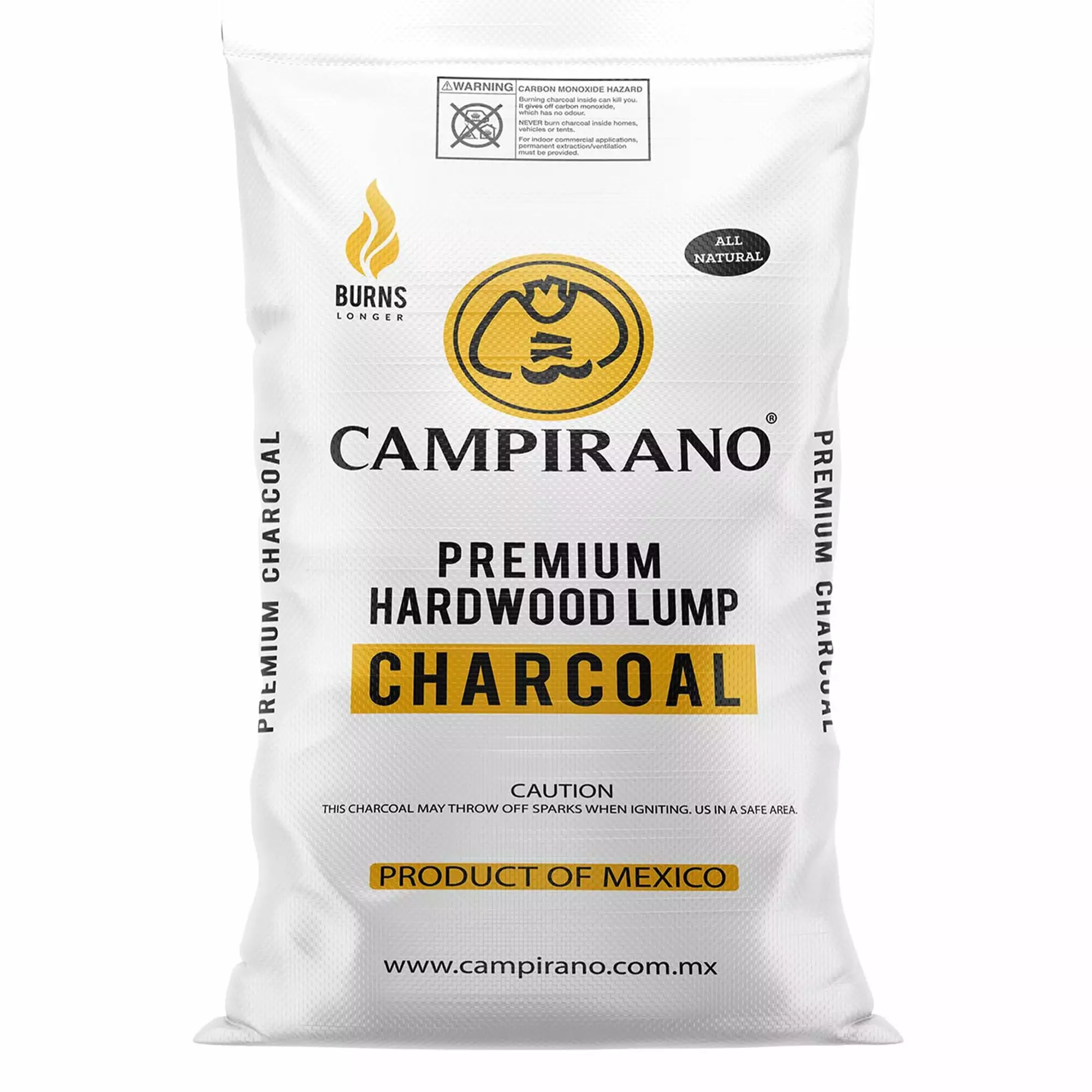 Campirano Luxury All Natural Black Lump Hardwood Charcoal 40lb Bag Grill and Smoker