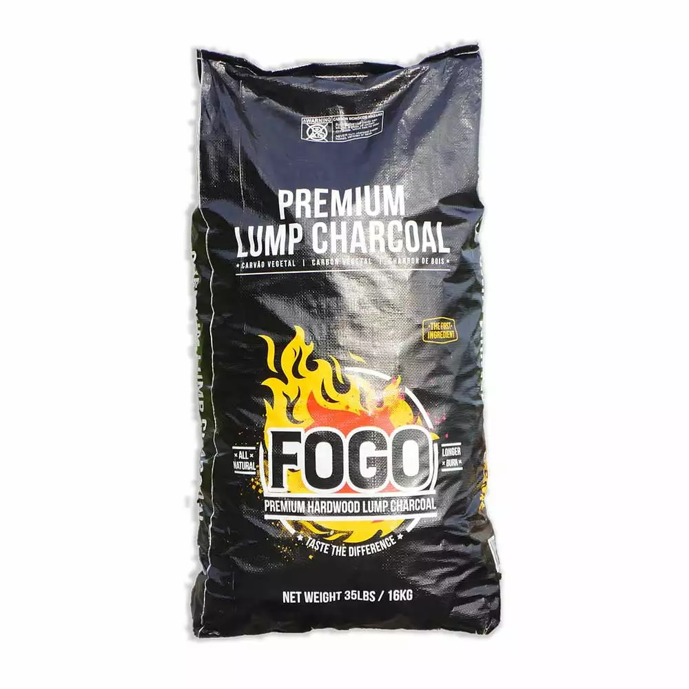 FOGO Luxury 35lbs Black Bag All Natural Hardwood Lump Charcoal Grill and Smoker 17