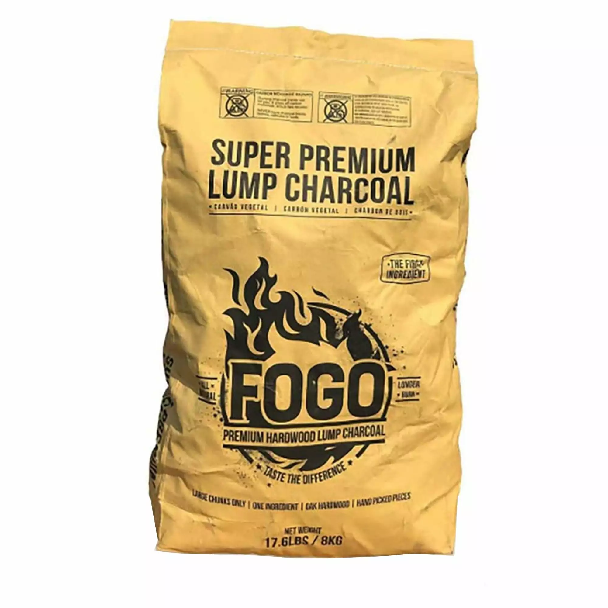 FOGO Super Luxury 17.6 Pound All Natural Chunk Oak Hardwood Lump Charcoal Grill and Smoker 17