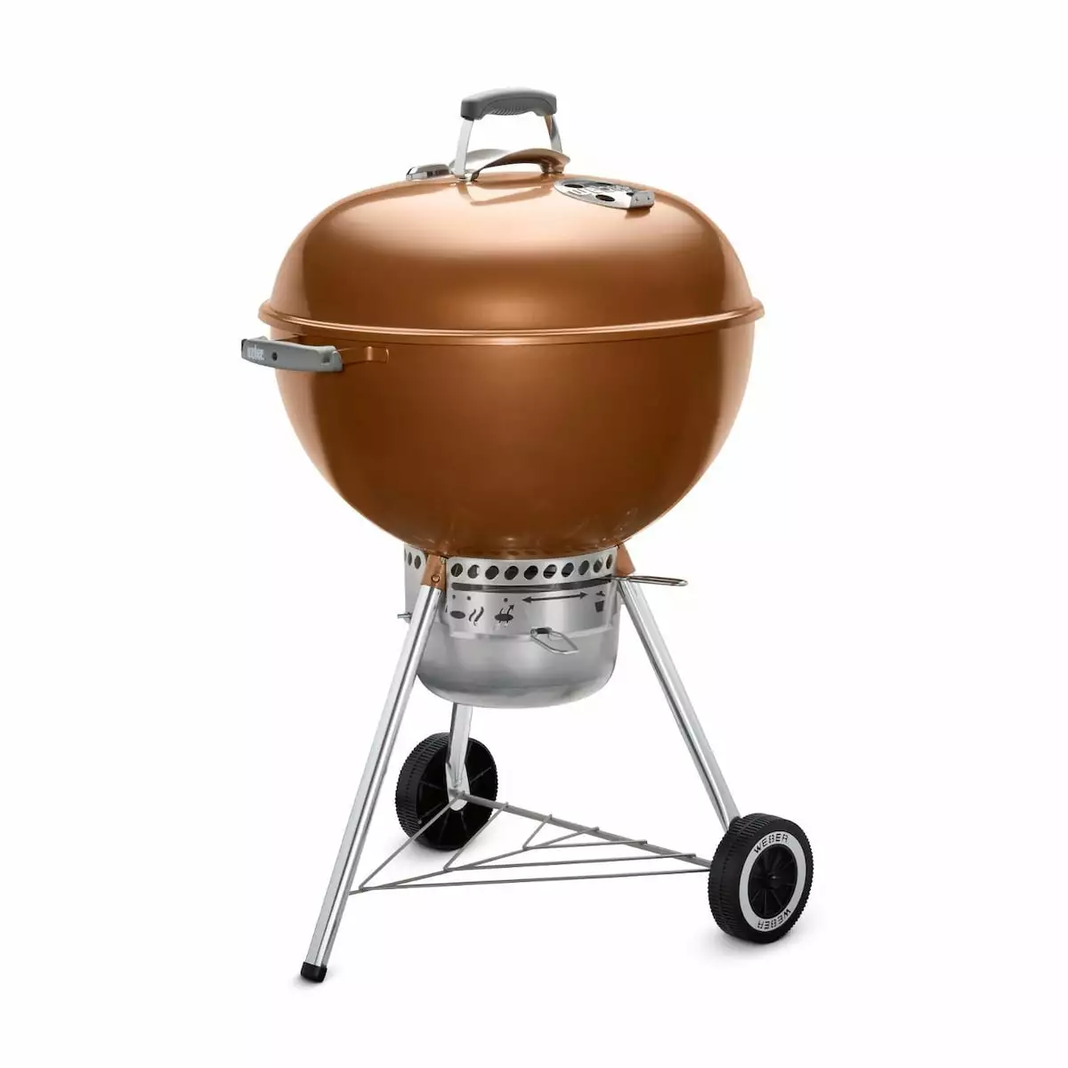 Weber Original 22 Luxury Charcoal Grill Copper High Heat Retention Outdoor BBQ
