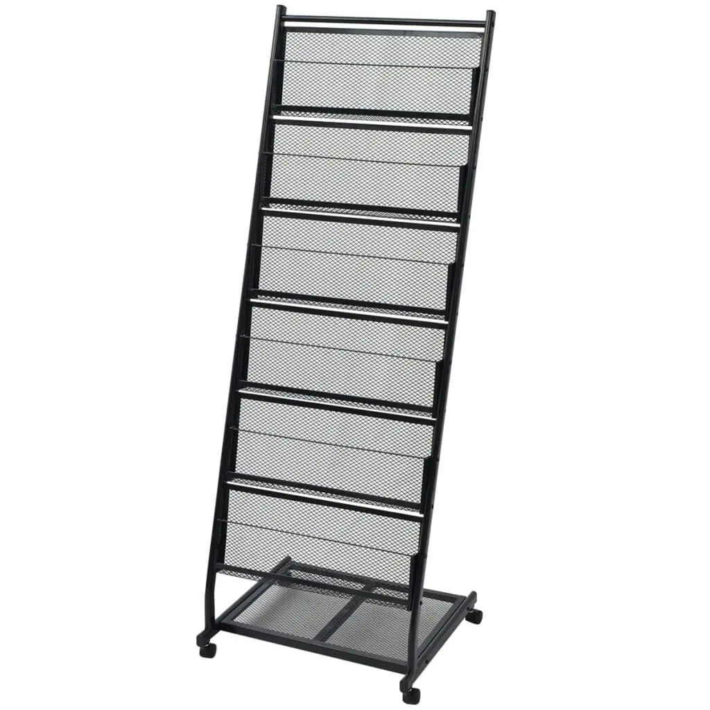 Magazine Rack Black 18.7x16.9x52.4 Inches A4 Document Organizer