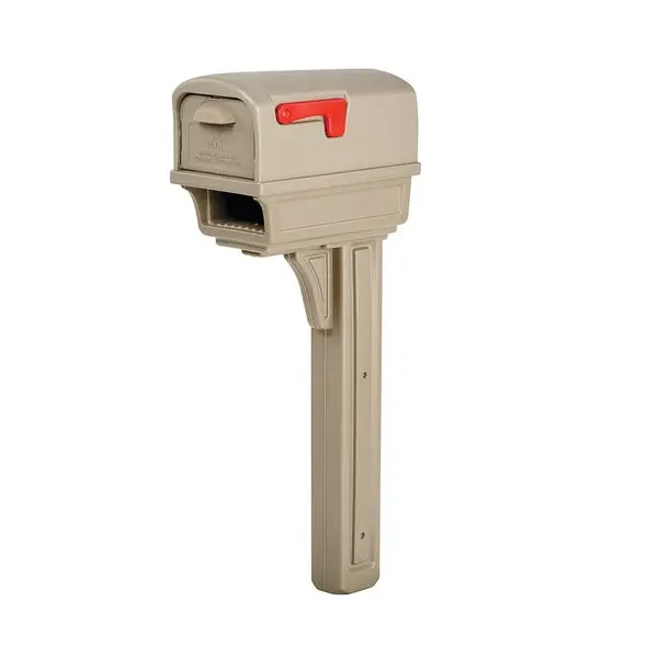 Gibraltar Mailboxes GGC1M00AM Gentry Plastic Mailbox Post Combo Easy Installation