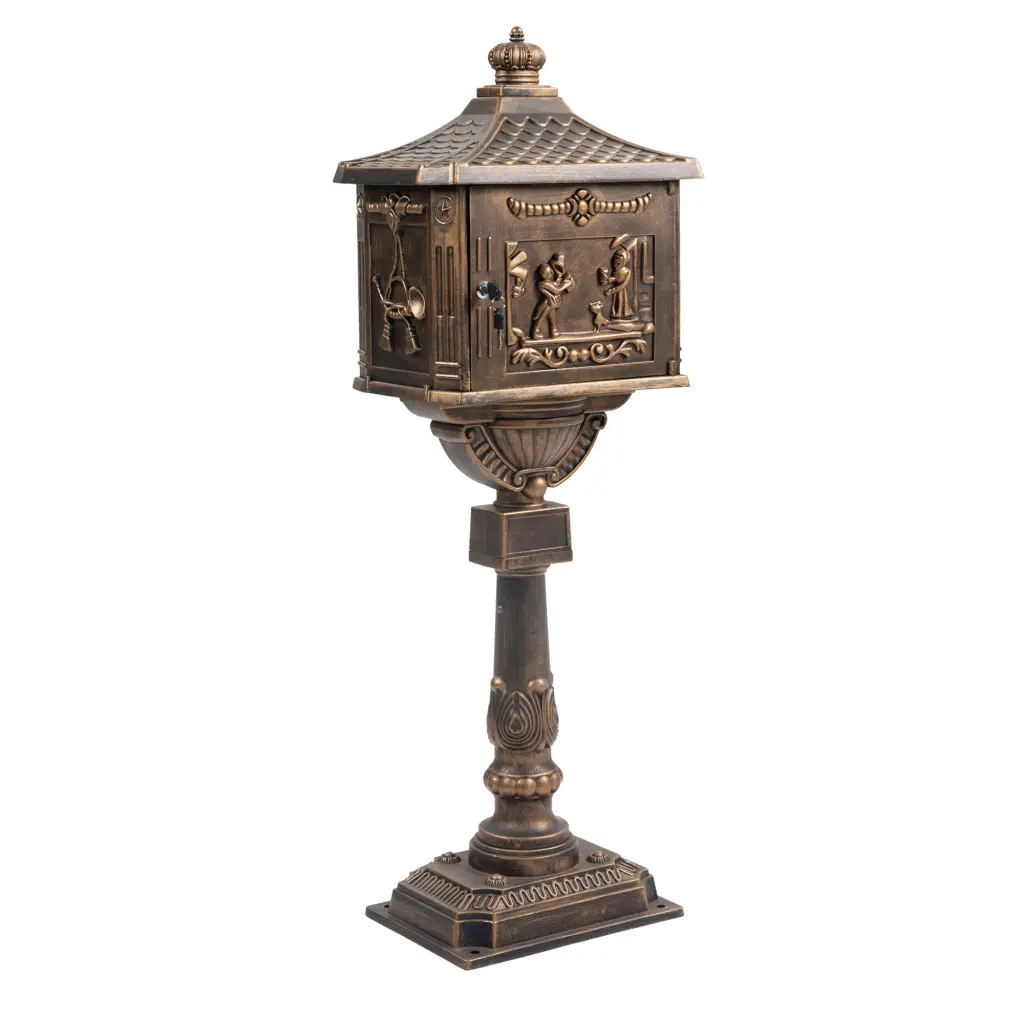 Polar Aurora Cast Aluminum Bronze Mailbox Security Features w2505