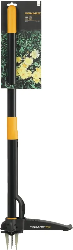 Fiskars 78806935C Triple-Claw Weeder, Stainless Steel Blade, Aircraft-grade Handle, 39 L Handle