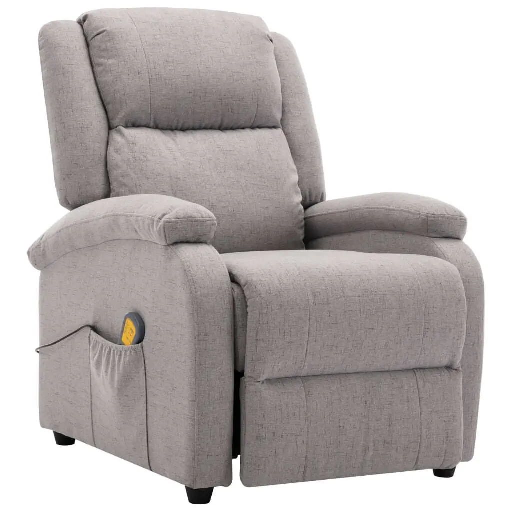 Massage Chair Light Gray Fabric Recliner Shiatsu Function