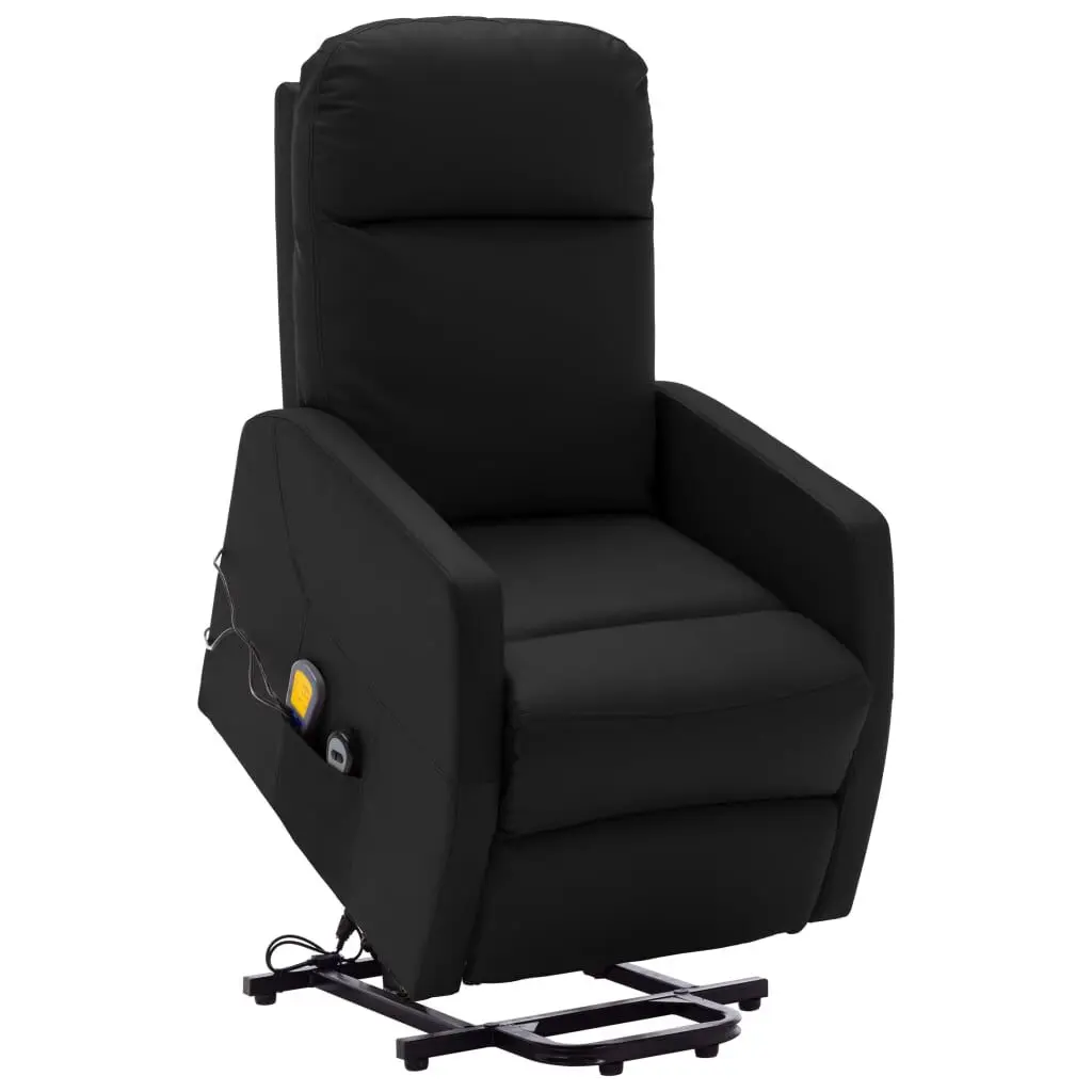Power Lift Massage Recliner Black Faux Leather Electric Chair
