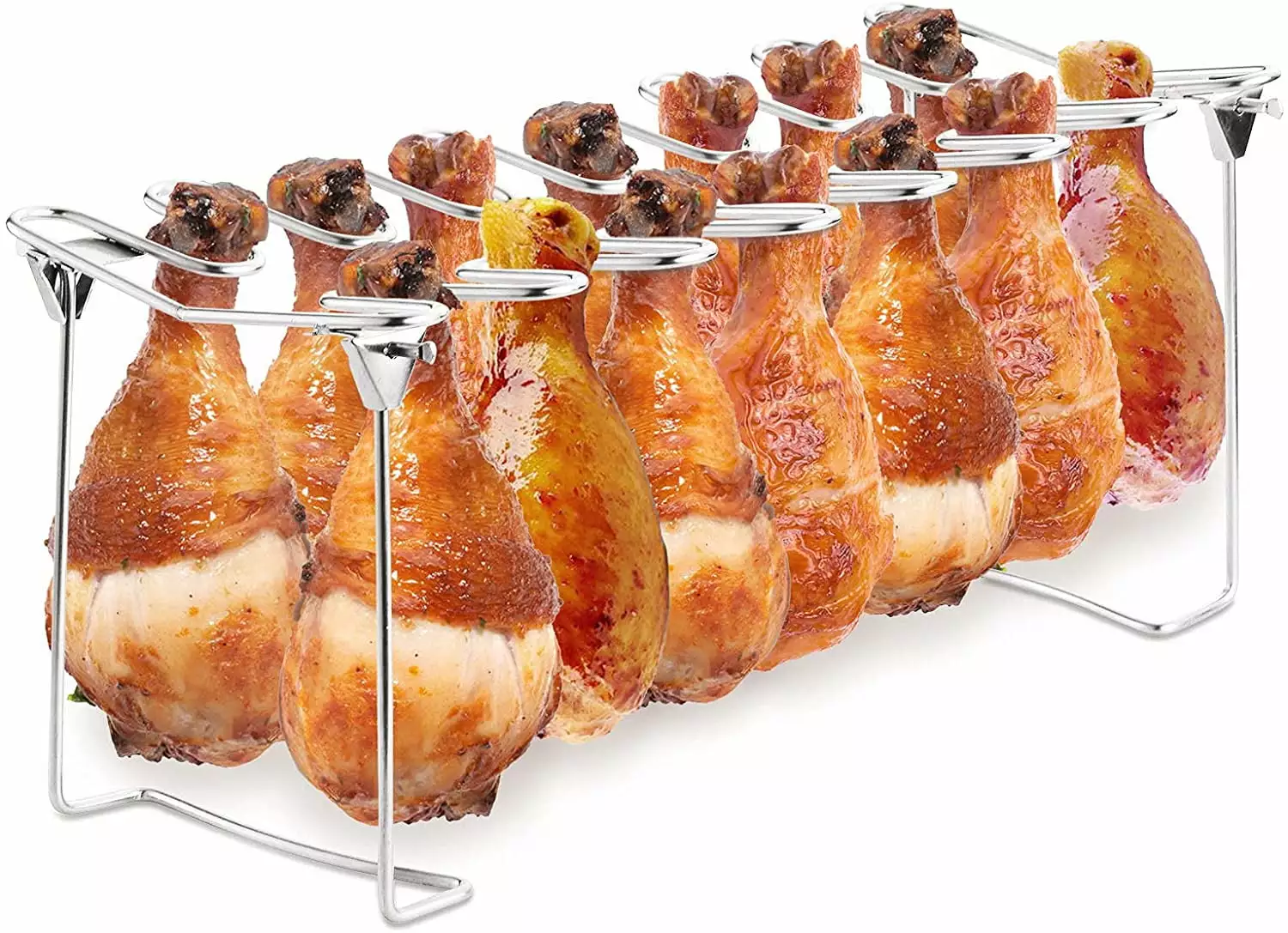 Stainless Steel Chicken Leg Wing Rack 14 Slots Roaster Stand Smoker Grill or Oven Dishwasher Safe Non-Stick