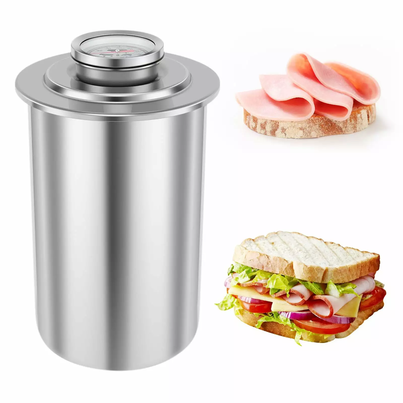 Stainless Steel Meat Press Large Capacity Ham Press Maker Round Shape Homemade Lunch Meat