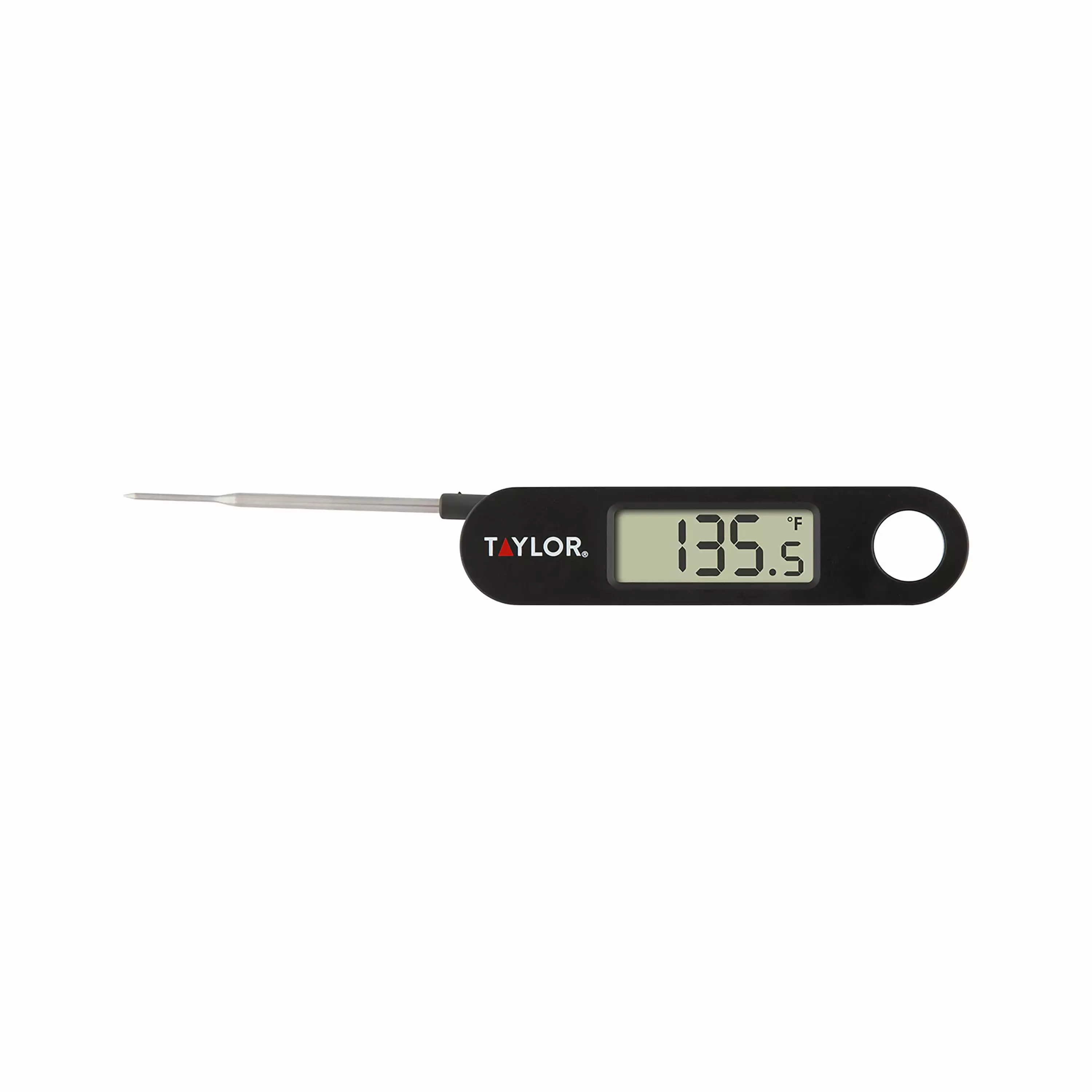 Taylor Precision Products Instant Read Digital Meat Food Grill BBQ Cooking Kitchen Thermometer Folding Probe Black Pc