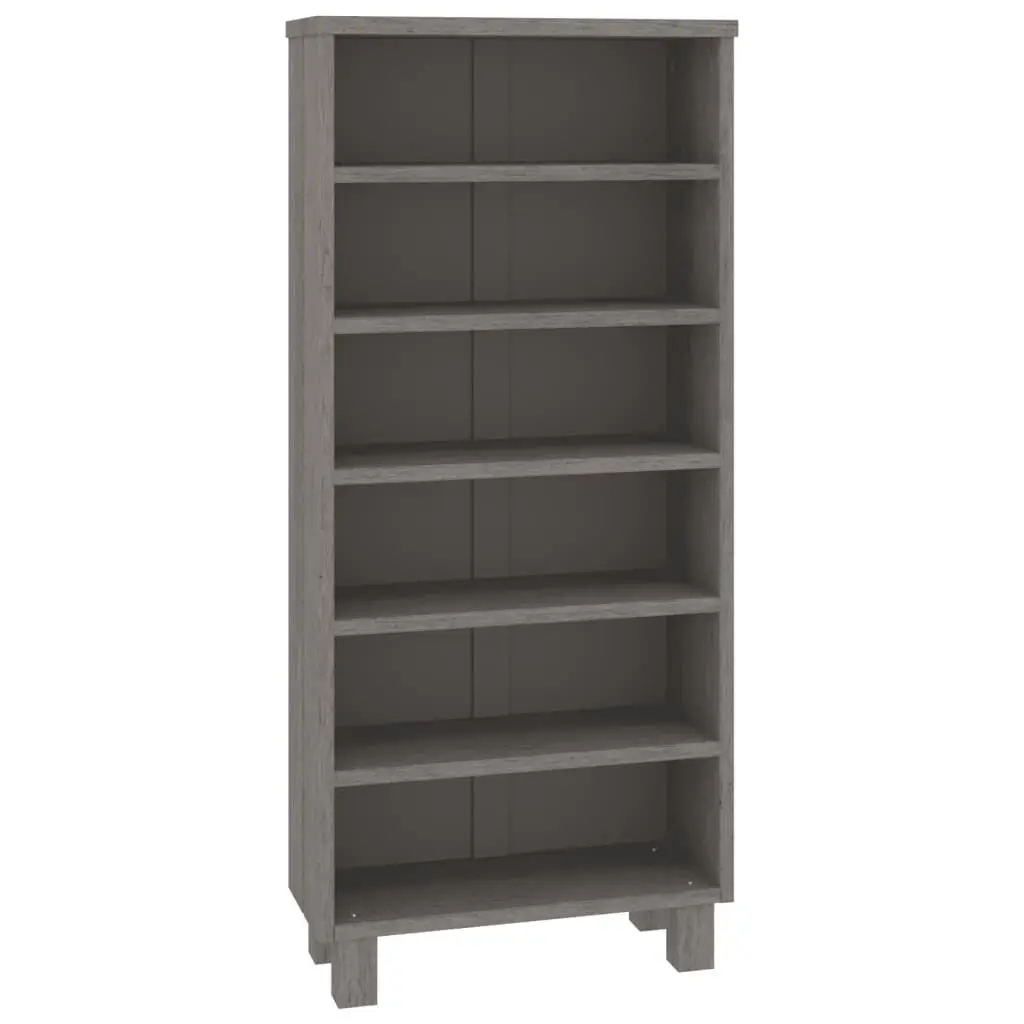 CD Cabinet HAMAR Light Gray 17.7x7.1x39.4 Inch Solid Wood Pine Storage Furniture