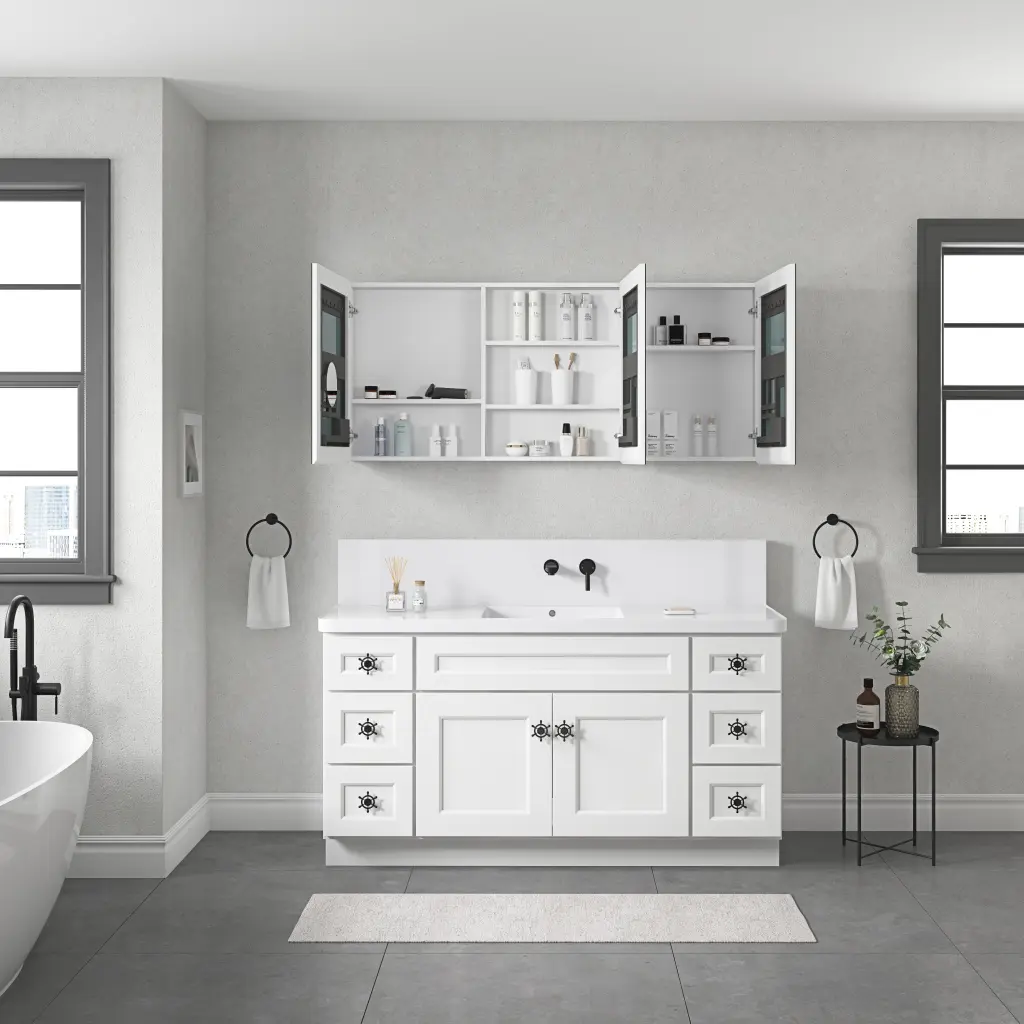 60 Inch W X 26 Inch H Bathroom Mirror Medicine Cabinet Timber Door w928 dongtu group