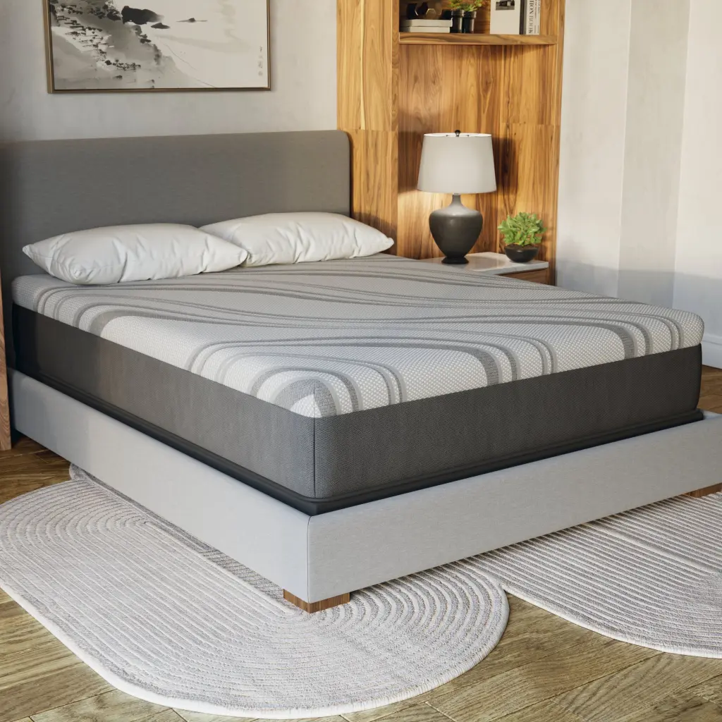 Bib NL 12 Pro Gel Hybrid Medium Cal King Gray Memory Foam Mattress Topper diamond mattress