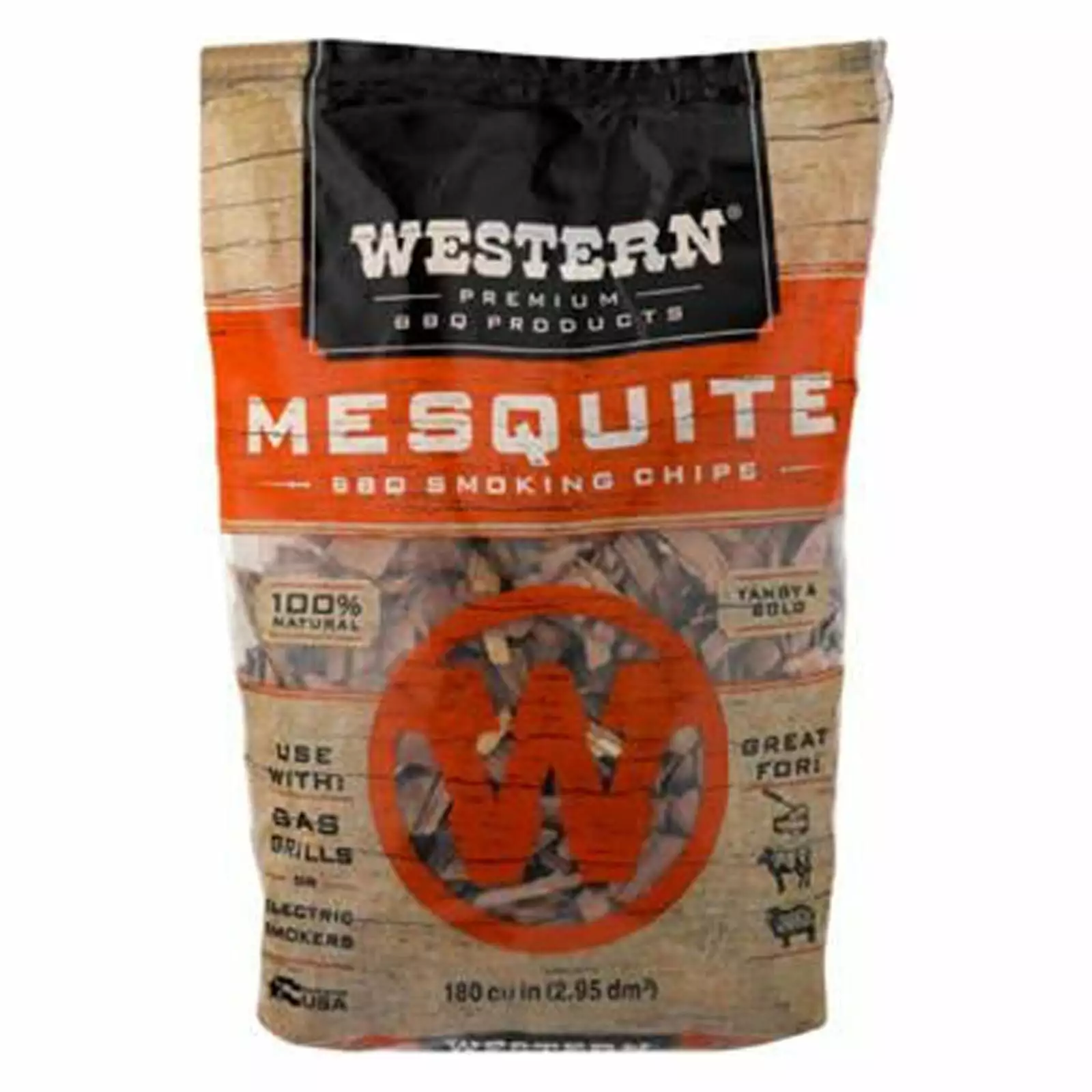 Western Luxury BBQ Mesquite Grill Smoking Chips 180-Cu 6 Pack Bold Flavor 6