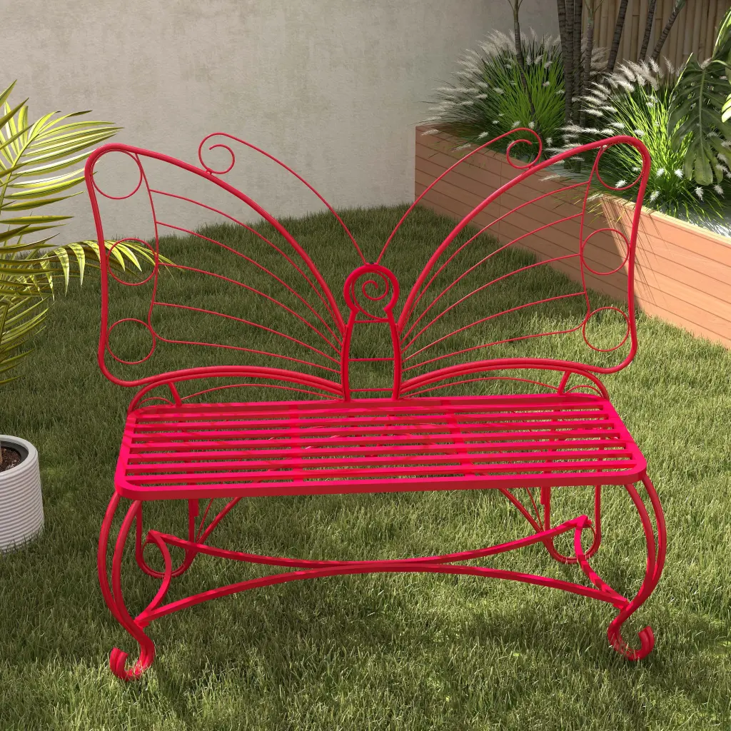 Butterfly Cast Metallic Garden Bench Outdoor Bench Patio Seat Park Bench rnb