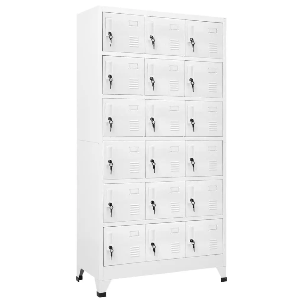 18 Compartment Metal Locker Cabinet 35.4x15.7x70.9 Inch Storage Organizer