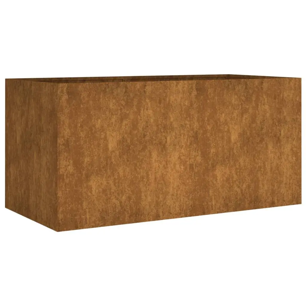 Corten Steel Planter 31.5x15.7x15.7 Inches Modern Outdoor Garden Box