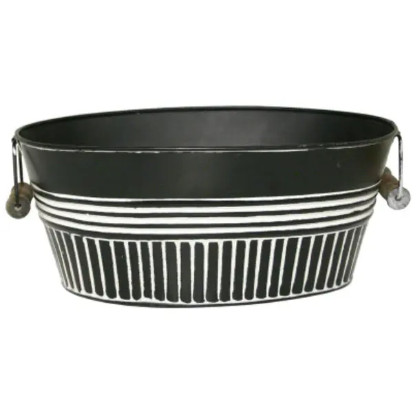 Robert Allen Metal Basin Planter Charcoal 14 Inch
