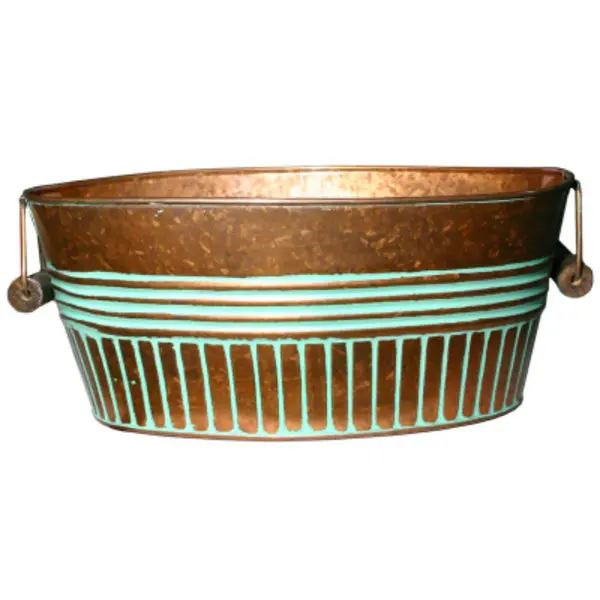 Robert Allen Metal Basin Planter Vintage Copper 14 Inch