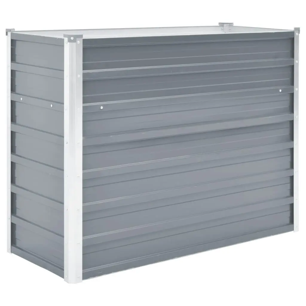 Galvanized Steel Raised Garden Bed 39.4x15.7x31.3 Inches Gray Outdoor Planter Box