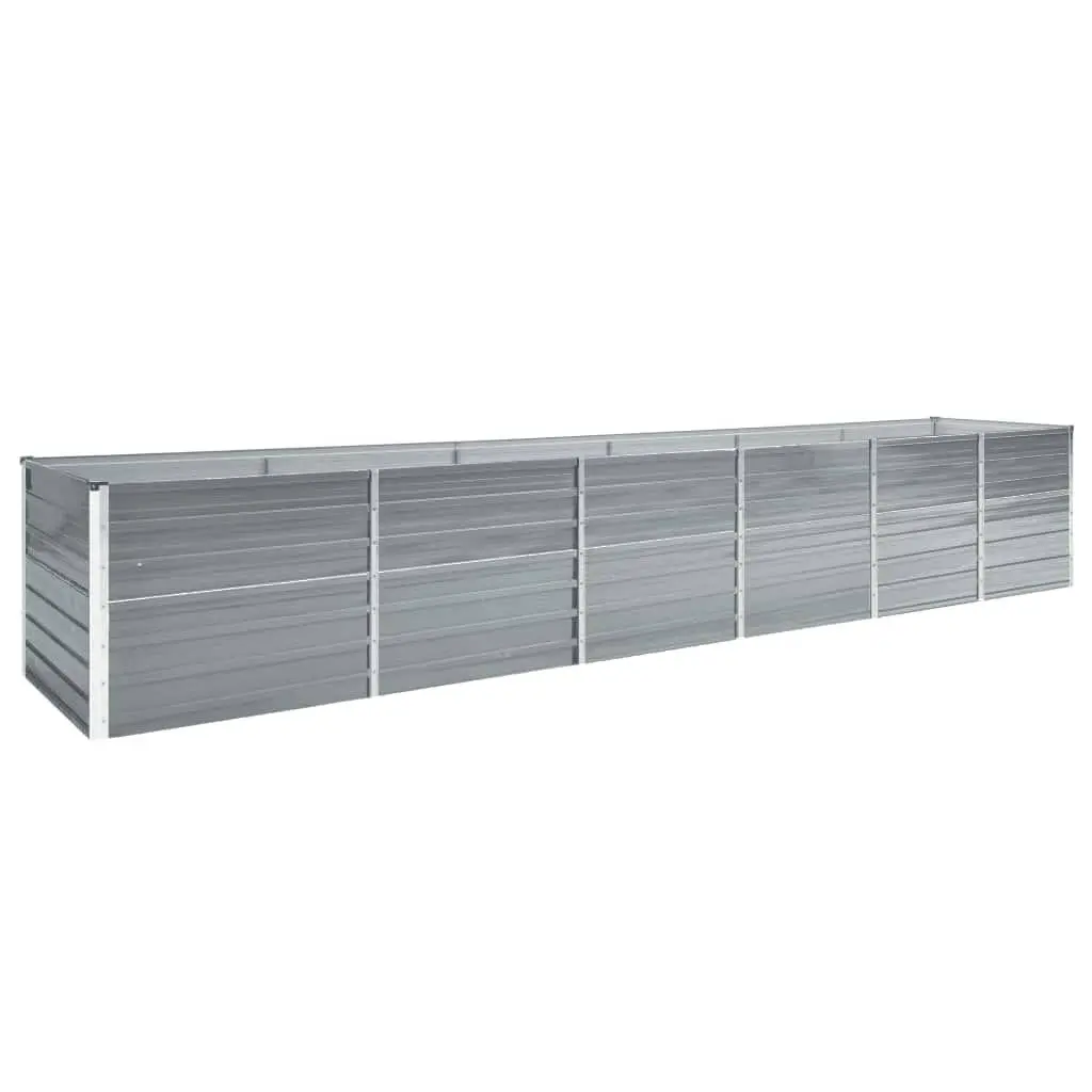 Garden Raised Bed Galvanized Steel 189x31.5x30.3 Inches Gray Planter Box