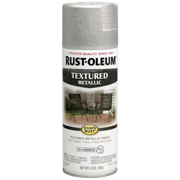 Rust-Oleum 251053 Stops Rust Textured Metallic Spray Paint Silver 12 Oz
