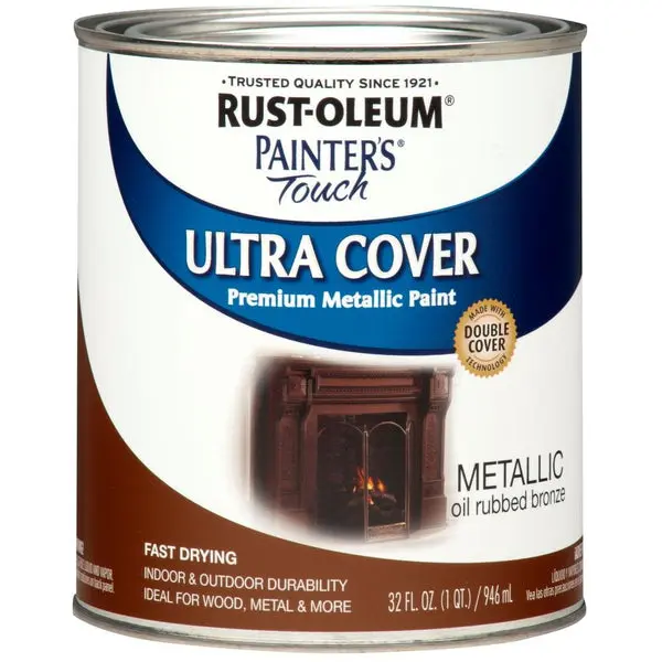 Rust-Oleum 254101 Painter's Touch Ultra Cover Metallic Paint O-Rub Bronze 1 Qt