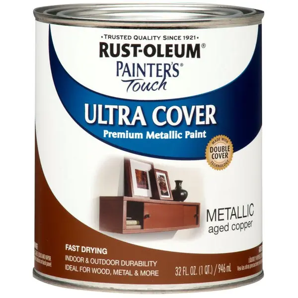 Rust-Oleum 258203 Painter's Touch Ultra Cover Metallic Paint Aged Copper 1 Qt