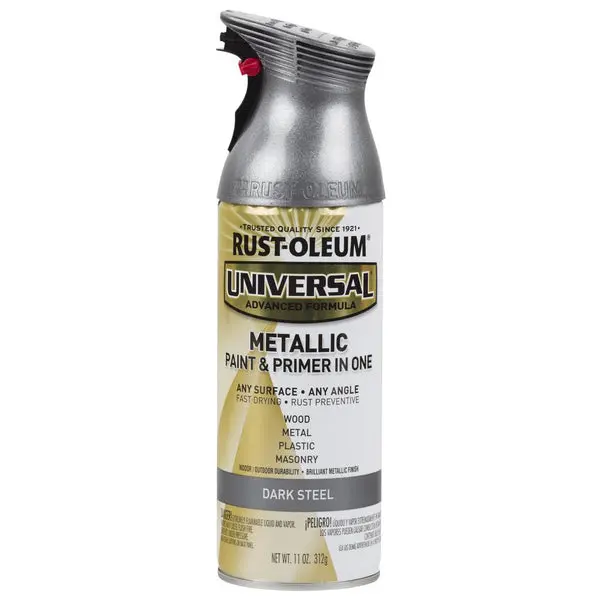 Rust-Oleum 262662 Universal Metallic Spray Paint & Primer Dark Steel 11 Oz