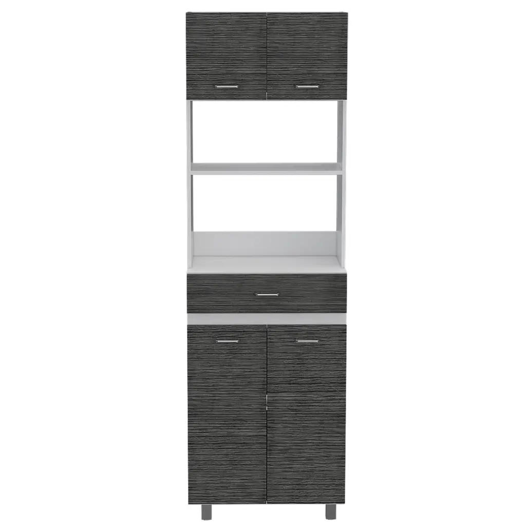 Microwave Cabinet Madison Kitchen Storage White Smokey Oak Multicolor Particle Board treevol furniture