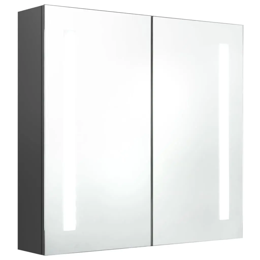 LED Bathroom Mirror Cabinet Gray 24.4x5.5x23.6 Inches Modern Storage