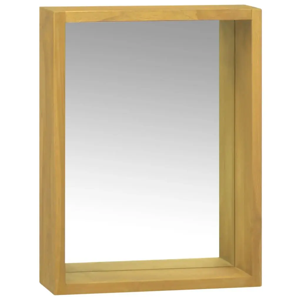 Mirror Cabinet 11.8x3.9x15.7 Inches Solid Wood Teak Bathroom Storage