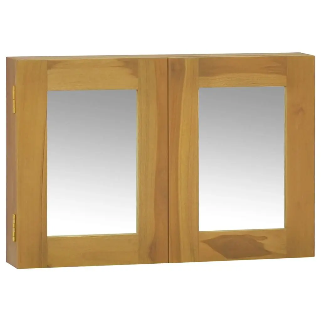 Mirror Cabinet 23.6x3.9x15.7 Inches Solid Wood Teak Bathroom Storage
