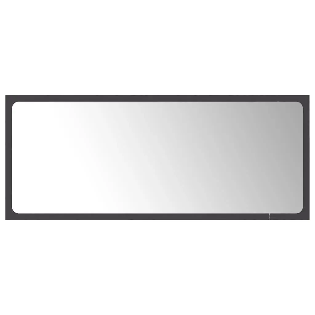 Bathroom Mirror Gray 35.4x0.6x14.6 Engineered Wood Wall Mirror