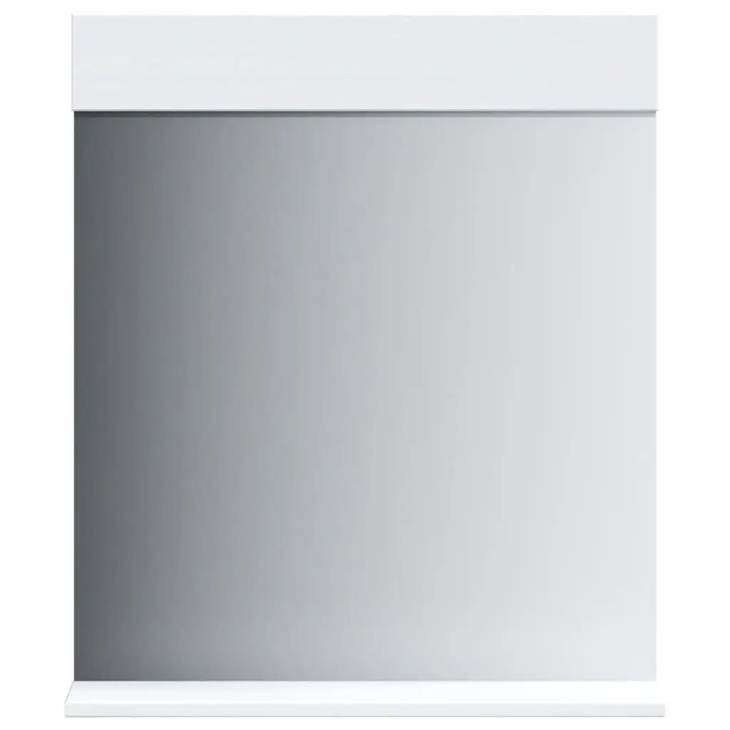 Bathroom Mirror Shelf BERG White 23.6x4.7x27.6 Inch Solid Wood