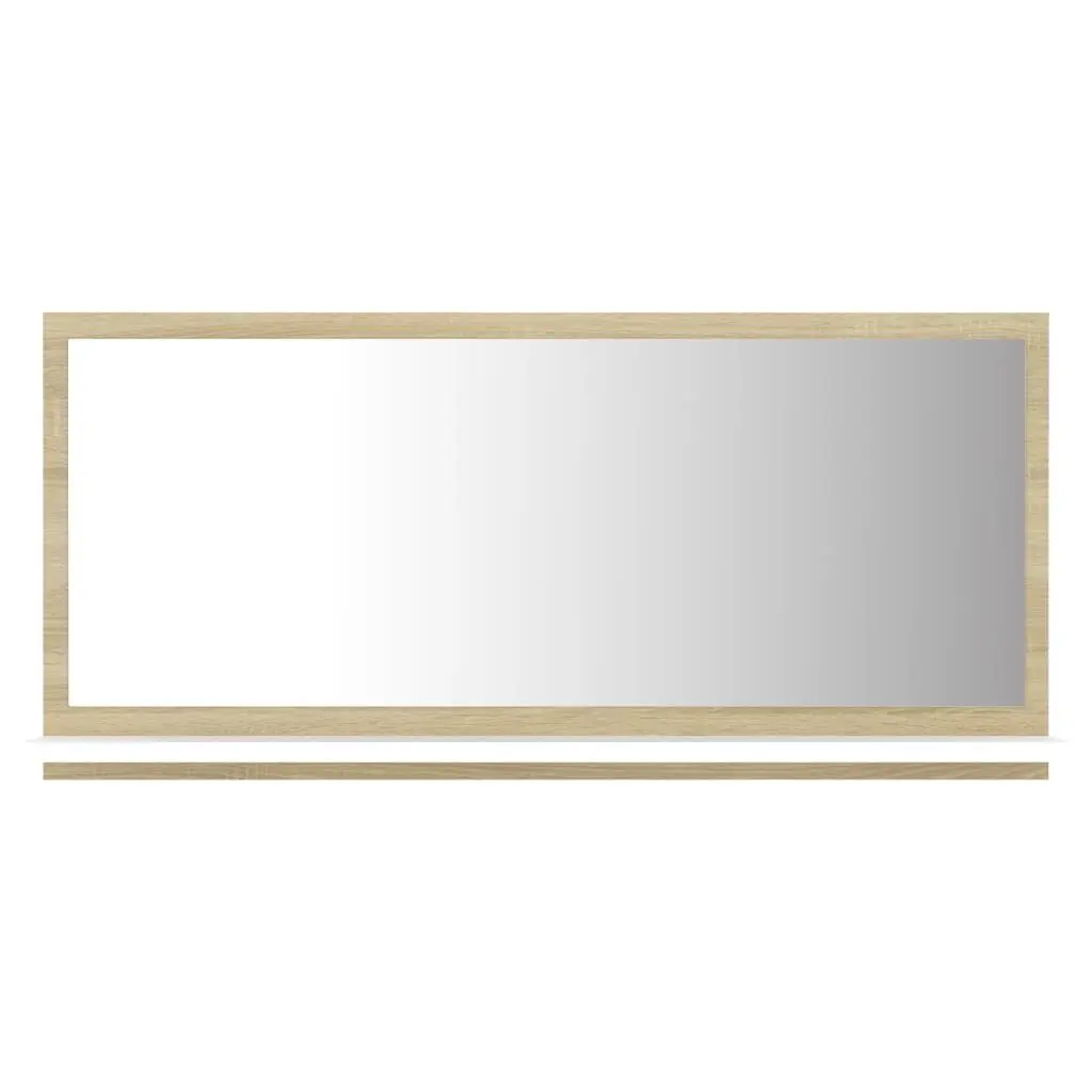 Bathroom Mirror White and Sonoma Oak 31.5x4.1x14.6 Inches Engineered Wood