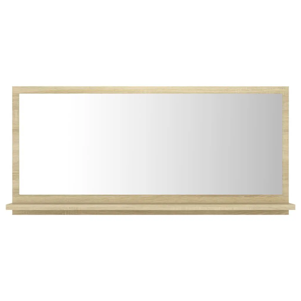 Sonoma Oak Bathroom Mirror 31.5x4.1x14.6 Inches Engineered Wood Frame