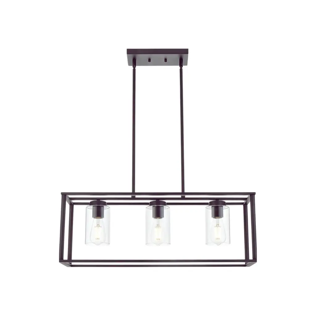 Contemporary Black 3 Light Modern Chandelier Dining Room Lamp Fixture prohome
