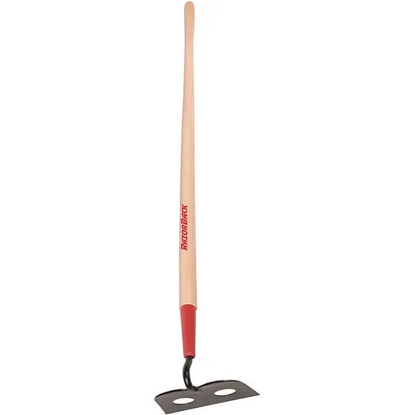 Razor-Back Forged Mortar Plaster Hoe Wood Handle 7x54 Inch Masonry Tool