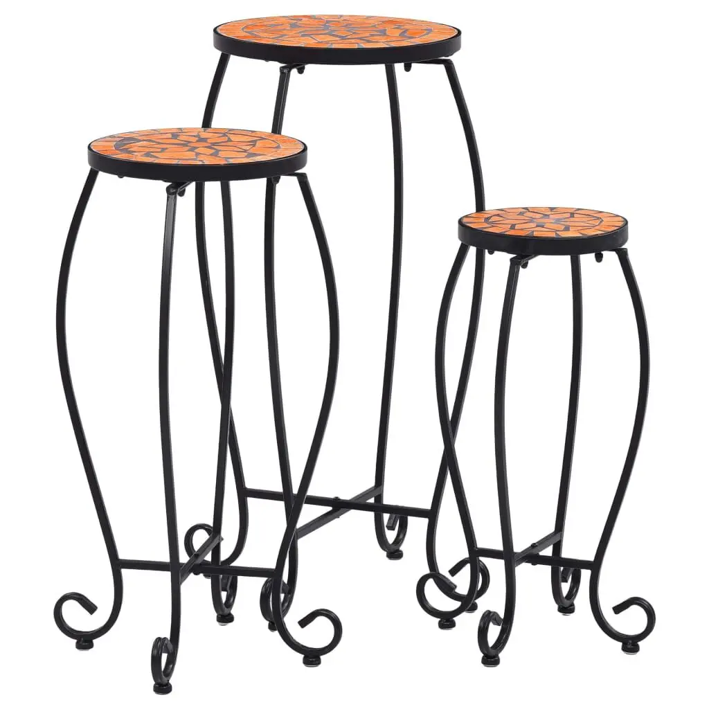 Mosaic Tables 3 pcs Terracotta Ceramic Outdoor Garden Decor