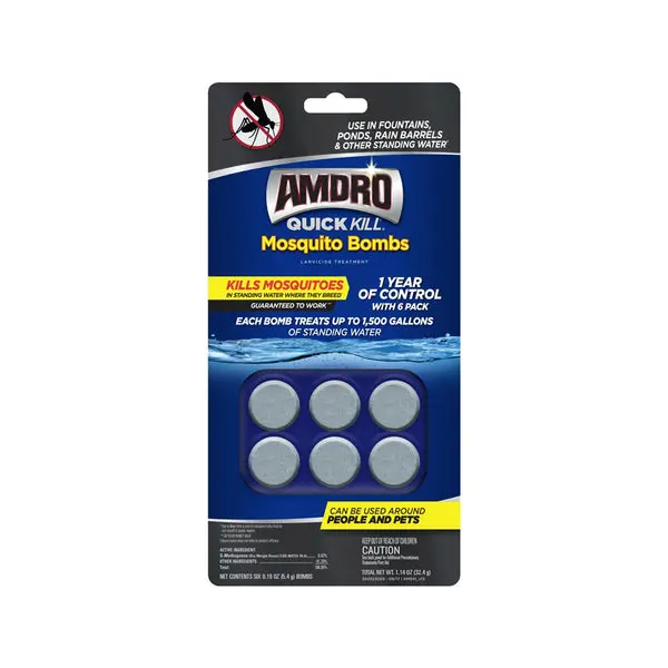 Amdro 100530552 Quick Kill Mosquito Bombs Pack 6 Indoor Pest Control