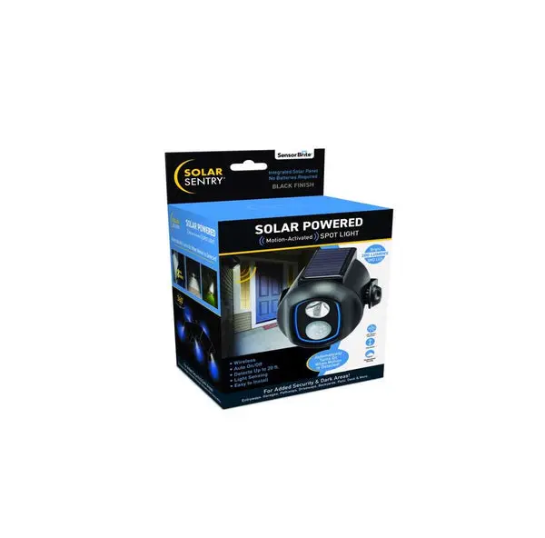 Sensor Brite SSSL-MC4 Solar Sentry Motion Activated Spotlight Black Outdoor Security Light