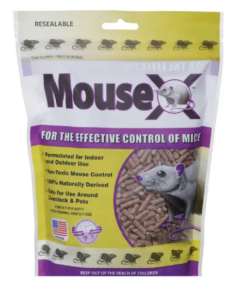 MouseX 620200-6D Non-Toxic Bait Pellets Mice 8 Oz - Effective Rodent Control