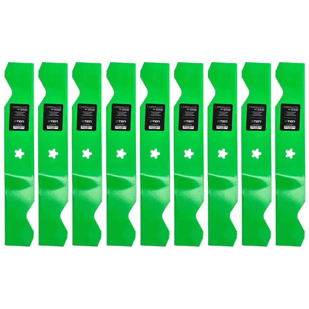 LawnRAZOR Notched High Lift Blade Husqvarna Poulan Pro Statesman 187256 187254 532187256 | 9-PACK