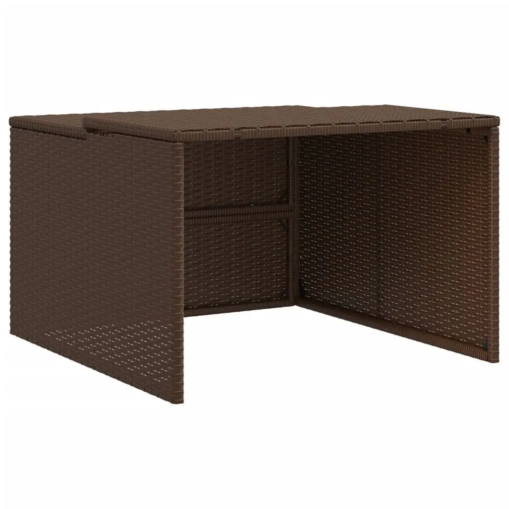 Robot Mower Garage Brown Poly Rattan Outdoor Storage 33.9x35.4x20.5 inches