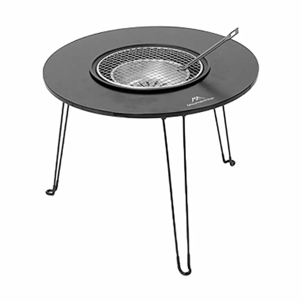 Multifunctional Charcoal Grill and Firewood Furnace Camping Outdoor Cooking Black