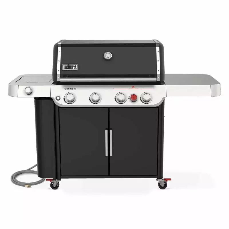Weber Genesis E-435 Luxury 4-Burner Natural Gas Grill Black Side Burner 1