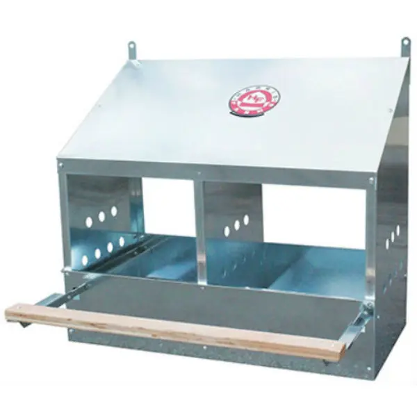Harris Farms 1000300 Galvanized Steel Two-Hole Nesting Box Front & Back Panels Poultry